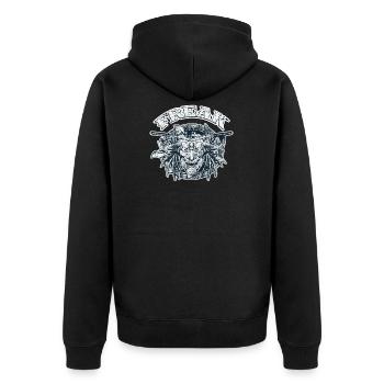 Freak Halloween Kostüm - Unisex Premium Bio Zip Hoodie - Schwarz - Hinten - Nico (187cm)