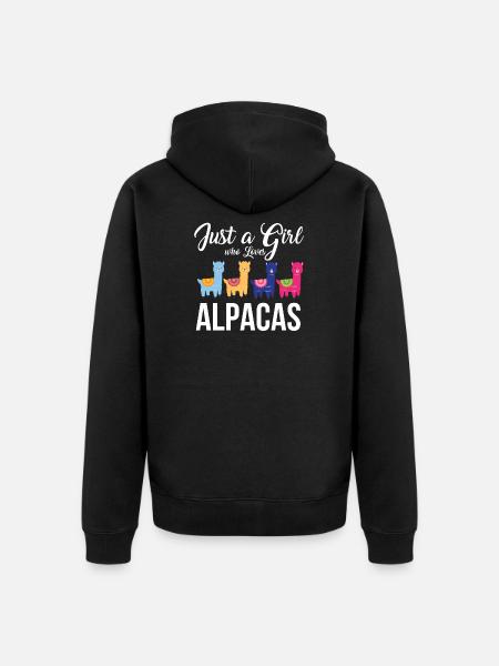 alpaca - Unisex Premium Organic Zip Hoodie - black