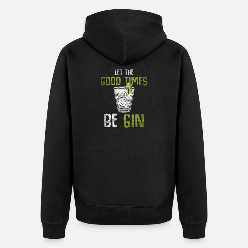 Gin - Unisex Premium Bio Zip Hoodie - Schwarz