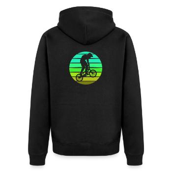 BMX - Unisex Premium Organic Zip Hoodie - black - Back - Nico (187cm)