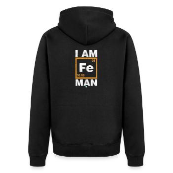 Je suis homme Fe, cadeau, idée cadeau super-héros - Veste à capuche bio Premium Unisexe - noir - Dos - Nico (187cm)
