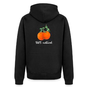 oranges - Unisex Premium Organic Zip Hoodie - black - Back - Nico (187cm)