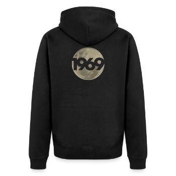 50th Anniversary Apollo 11, 1969 Moon Landing - Unisex Premium Organic Zip Hoodie - black - Back - Nico (187cm)