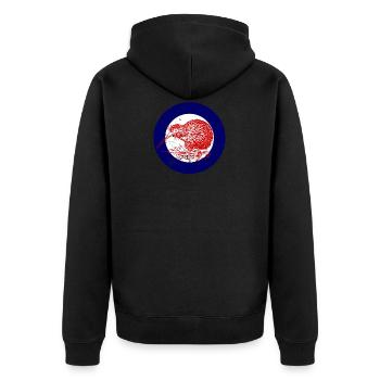 Kiwi,Kiwi bird,New zealand,Kiwi Tier - Unisex Premium Bio Zip Hoodie - Schwarz - Hinten - Nico (187cm)