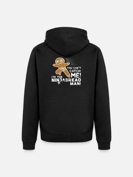 Funny Parody Gingerbread Ninjabread Ninja Gift - Unisex Premium Organic Zip Hoodie - black