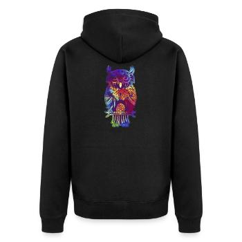 Chouette oiseau nocturne troupeau vol mouche animal de compagnie - Veste à capuche bio Premium Unisexe - noir - Dos - Nico (187cm)