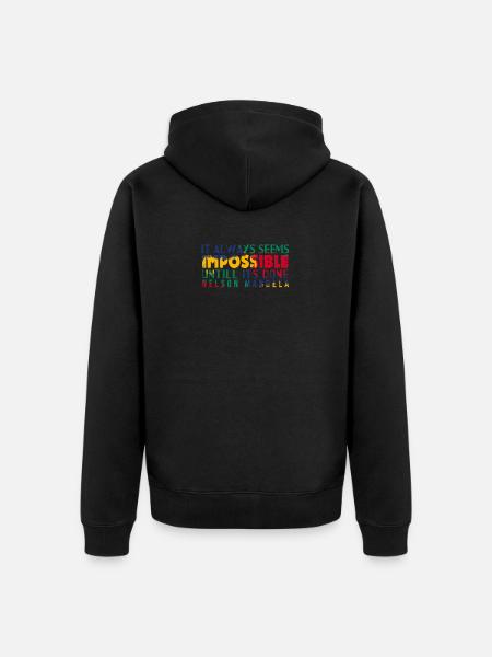 Nelson Mandela - Unisex Premium Organic Zip Hoodie - black