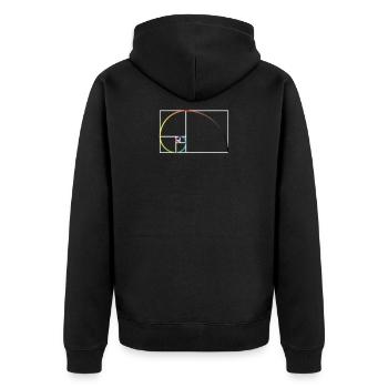 Golden Ratio Farbskala fibonacci Folge - Unisex Premium Bio Zip Hoodie - Schwarz - Hinten - Nico (187cm)