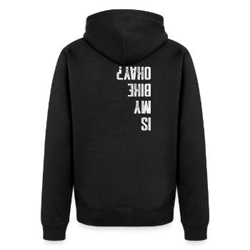 Ist mein Bike ok Sturz Unfall stürzen Fahrrad Fun - Unisex Premium Bio Zip Hoodie - Schwarz - Hinten - Nico (187cm)