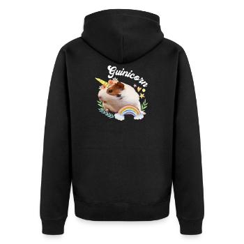 Guinée Pig Licorne Guinicorn Funny Print Gift Tee - Veste à capuche bio Premium Unisexe - noir - Dos - Nico (187cm)