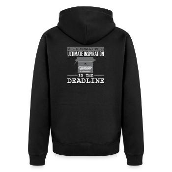 journaliste - Veste à capuche bio Premium Unisexe - noir - Dos - Nico (187cm)