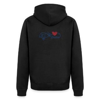 best sisters loving family - Unisex Premium Organic Zip Hoodie - black - Back - Nico (187cm)
