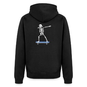 Skating Skeleton Death Dab Trend Haters Meme Gift - Unisex Premium Organic Zip Hoodie - black - Back - Nico (187cm)