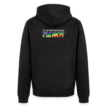 lgbt - Unisex Premium Bio Zip Hoodie - Schwarz - Hinten - Nico (187cm)