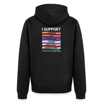 lgbt - Unisex Premium Bio Zip Hoodie - Schwarz - Hinten - Nico (187cm)