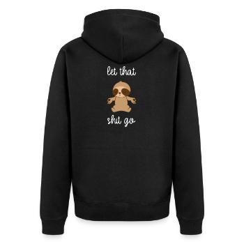 Sloth sloths - Sloth fan - Yoga - Unisex Premium Organic Zip Hoodie - black - Back - Nico (187cm)