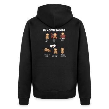 Sloth sloths - sloth fan - coffee - Unisex Premium Organic Zip Hoodie - black - Back - Nico (187cm)