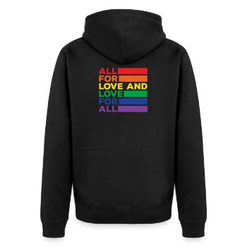 lgBT - Unisex Premium Bio Zip Hoodie - Schwarz - Hinten - Nico (187cm)