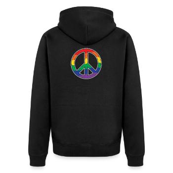 lgBT - Unisex Premium Bio Zip Hoodie - Schwarz - Hinten - Nico (187cm)