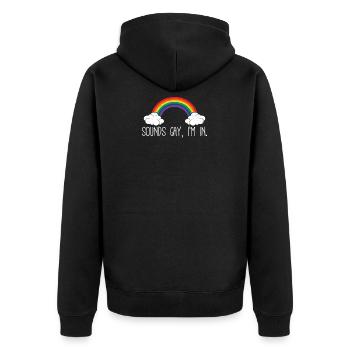 lgBT - Unisex Premium Bio Zip Hoodie - Schwarz - Hinten - Nico (187cm)