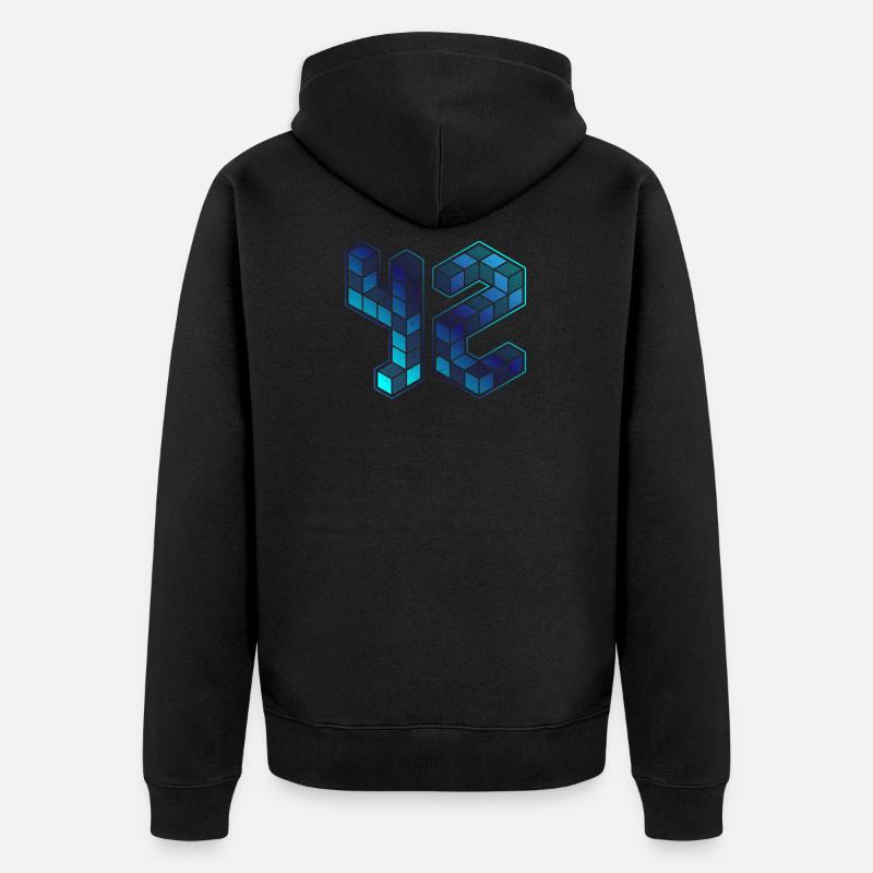 42 nombres de maths - Veste à capuche bio Premium Unisexe - noir