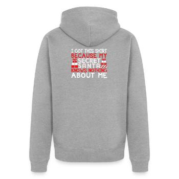 Secret Santa - Veste à capuche bio Premium Unisexe - gris chiné - Dos - Nico (187cm)