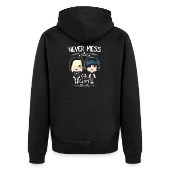 Gothic Girl - Unisex Premium Bio Zip Hoodie - Schwarz - Hinten - Nico (187cm)