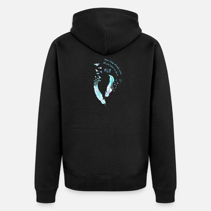 Plume plume - Veste à capuche bio Premium Unisexe - noir