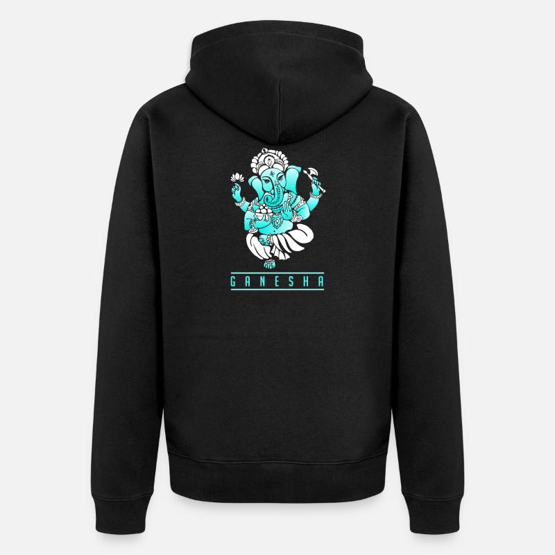 Ganesha Ganesh Ganesh Elefantengott - Veste à capuche bio Premium Unisexe - noir