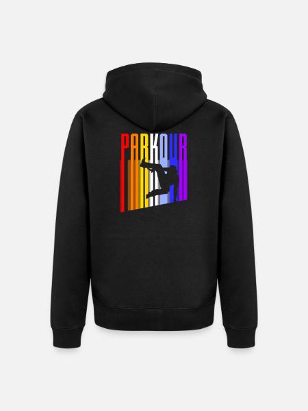 Vintage Parkour - Unisex Premium Organic Zip Hoodie - black
