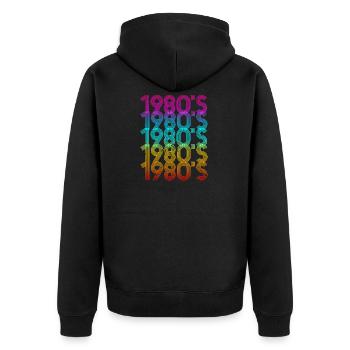 Années 80 années 80 - Veste à capuche bio Premium Unisexe - noir - Dos - Nico (187cm)