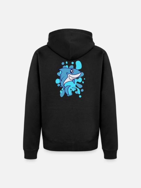 Blue shark - Unisex Premium Organic Zip Hoodie - black