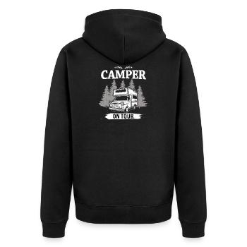 Campeur en tournée - Veste à capuche bio Premium Unisexe - noir - Dos - Nico (187cm)
