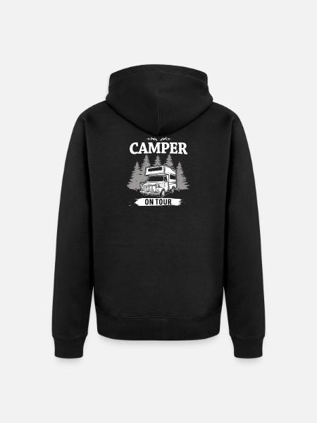 Camper on tour - Unisex Premium Organic Zip Hoodie - black