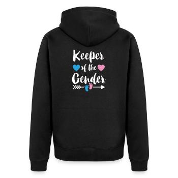Gardien du cadeau d'annonce de bébé de genre - Veste à capuche bio Premium Unisexe - noir - Dos - Nico (187cm)