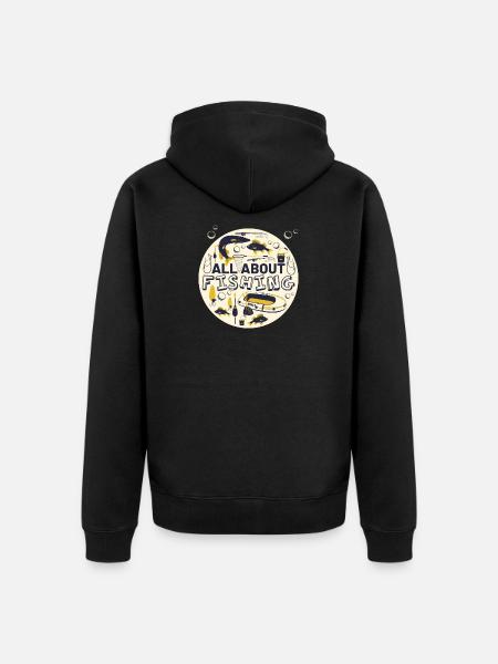All about fishing - Unisex Premium Organic Zip Hoodie - black