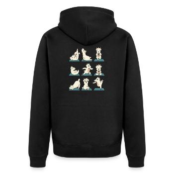 Ziege Ziegen Bauer Welpen Yoga Gymnastik Geschenk - Unisex Premium Bio Zip Hoodie - Schwarz - Hinten - Nico (187cm)