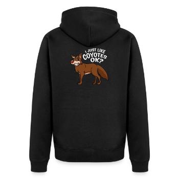 Coyote Coyotes J'aime juste les coyotes Ok? cadeau - Veste à capuche bio Premium Unisexe - noir - Dos - Nico (187cm)