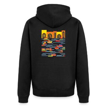 Île de Malte - Veste à capuche bio Premium Unisexe - noir - Dos - Nico (187cm)