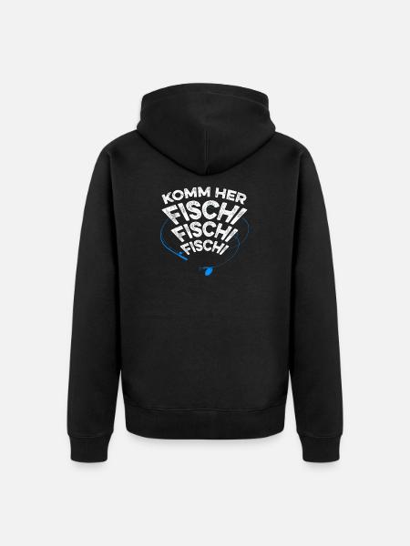 Komm her Fischi Fischi Fischi - Unisex Premium Bio Zip Hoodie - Schwarz