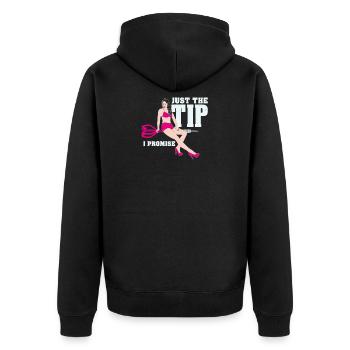 Funny darts shirt - Unisex Premium Organic Zip Hoodie - black - Back - Nico (187cm)