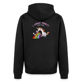Licorne doit vomir, licorne vomir - Veste à capuche bio Premium Unisexe - noir - Dos - Nico (187cm)