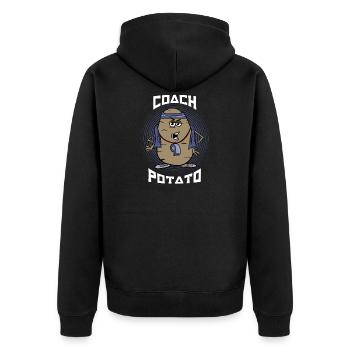 Potato potato - Unisex Premium Organic Zip Hoodie - black - Back - Nico (187cm)