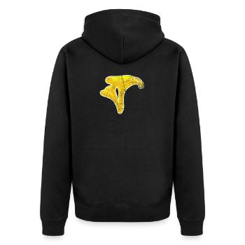 Pfifferling Waldpilz Pfifferlinge Speisepilz - Unisex Premium Bio Zip Hoodie - Schwarz - Hinten - Nico (187cm)