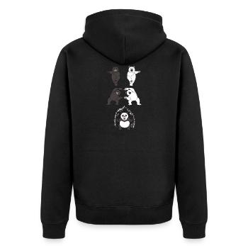 Panda Pandas Fusion Anime Kawaii Manga Gift - Unisex Premium Organic Zip Hoodie - black - Back - Nico (187cm)