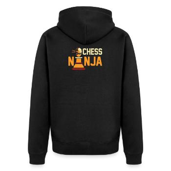 Cadeau d'amoureux d'échecs Ninja frais d'échecs - Veste à capuche bio Premium Unisexe - noir - Dos - Nico (187cm)