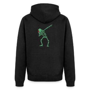 Tupfer Zombie - Unisex Premium Bio Zip Hoodie - Schwarz - Hinten - Nico (187cm)