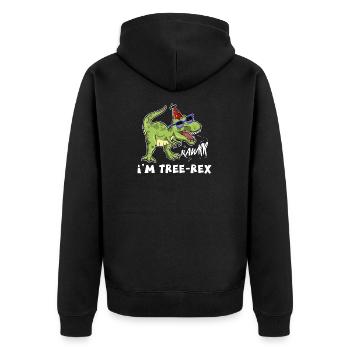 Dinosaur Birthday Tee, 3rd Birthday print, Three - Unisex Premium Organic Zip Hoodie - black - Back - Nico (187cm)