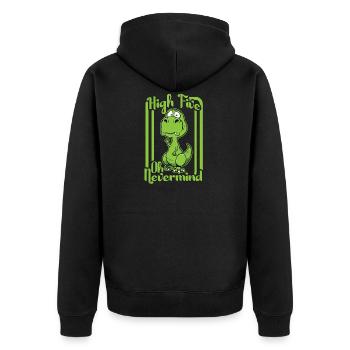 High five - Unisex Premium Bio Zip Hoodie - Schwarz - Hinten - Nico (187cm)