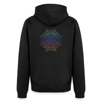 Mandala, tee-shirt, impression minimaliste, graphique de Yoga, - Veste à capuche bio Premium Unisexe - noir - Dos - Nico (187cm)